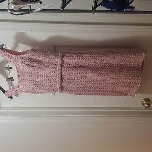 Pink sequin tweed dress
